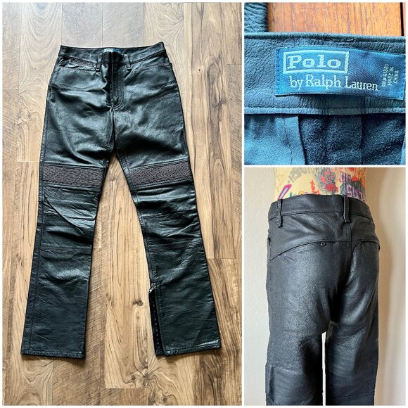 Polo Ralph Lauren Other - POLO Leather Pants Ralph Lauren Black Motorsport